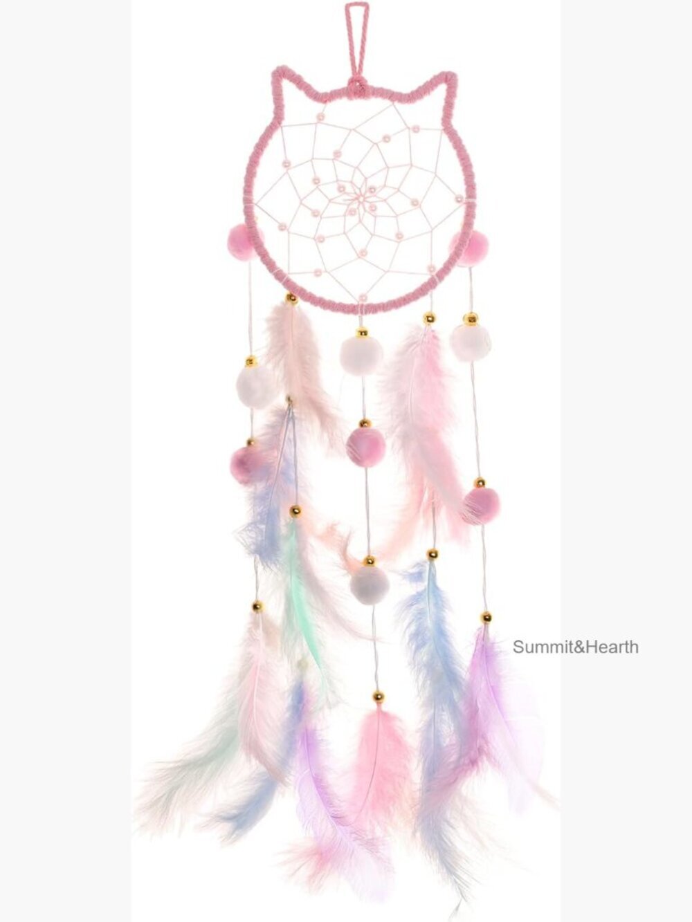 Handmade Dream Catcher Wall Hanging Cat Design Nursery Decor Gift